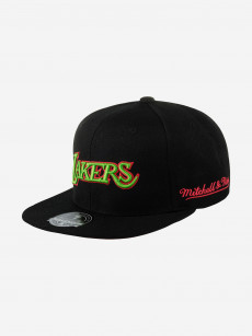 Бейсболка с прямым козырьком MITCHELL NESS 6HSFSH21324-LALBLCK Los Angeles Lakers NBA (черный), Черный