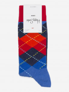 Носки с рисунками Happy Socks - Argyle Red Black Blue, Красный