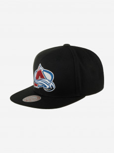 Бейсболка с прямым козырьком MITCHELL NESS HHSS6743-CAVYYPPPBLCK Colorado Avalanche NHL (черный), Черный