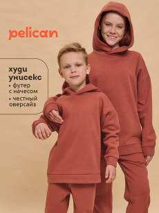 Худи, толстовка детская Pelican, Коричневый