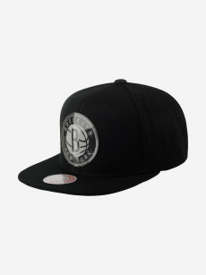 Бейсболка с прямым козырьком MITCHELL NESS HHSS6047-BNEYYPPPBLCK Brooklyn Nets NBA (черный), Черный