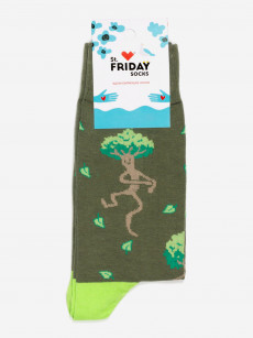 Носки с рисунками St. Friday Socks - Танцующий лес, Зеленый