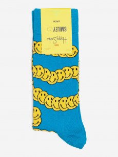 Носки с рисунками Happy Socks x Smiley, Zen Smiley Blue, Голубой