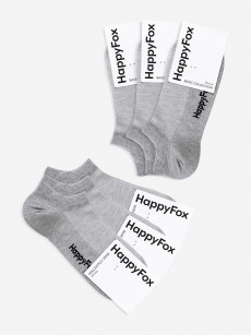 Носки Happyfox, набор 6 пар, в сетку, хлопковые, Серый