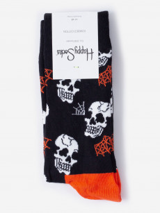 Носки с рисунками Happy Socks, Halloween Skull, Черный