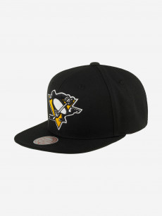 Бейсболка с прямым козырьком MITCHELL NESS HHSS6743-PPEYYPPPBLCK Pittsburgh Penguins NHL (черный), Черный