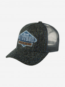 Бейсболка с сеточкой STETSON 7760501 TRUCKER CAP HARRIS TWEED (серый), Серый