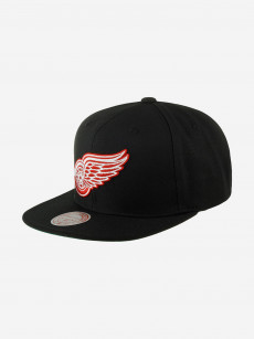 Бейсболка с прямым козырьком MITCHELL NESS HHSS6743-DRWYYPPPBLCK Detroit Red Wings NHL (черный), Черный