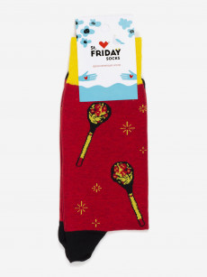 Носки с рисунками St. Friday Socks, Танец с ложками, Красный