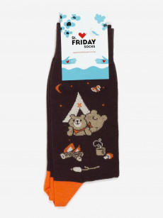 Носки с рисунками St. Friday Socks, Косолапый хайкинг, Коричневый