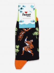 Носки с рисунками St. Friday Socks - Жар-птица из Палеха, Черный