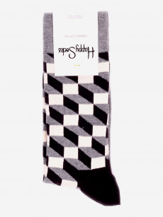 Носки с рисунками Happy Socks - Filled Optic Black Socks, Черный