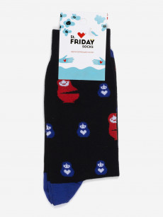 Носки с рисунками St. Friday Socks, Крошки матрёшки, Черный