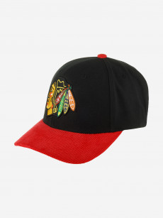 Бейсболка MITCHELL NESS HP7974-CBHBLCK Chicago Blackhawks NHL (черный), Черный