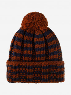 Шпка с отворотом STETSON 8599394 BEANIE STRIPES W POMPOM STETSON FREESTYLE (бордовый / синий), Мультицвет