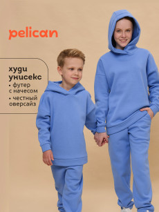 Худи, толстовка детская Pelican, Голубой