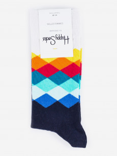 Носки с рисунками Happy Socks, Faded Diamond White, Белый