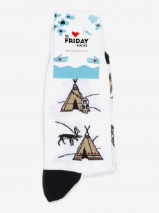 Носки с рисунками St. Friday Socks, Полярный глэмпинг, Белый