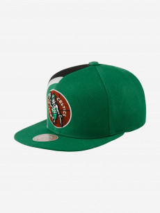 Бейсболка с прямым козырьком MITCHELL NESS HHSS2992-BCEYYPPPGREN Boston Celtics NBA (зеленый), Зеленый