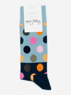 Носки с рисунками Happy Socks, Big Dot Color Block Grey Black, Серый