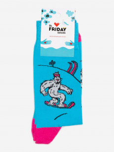 Носки с рисунками St. Friday Socks - Шерегешский Йети, Голубой