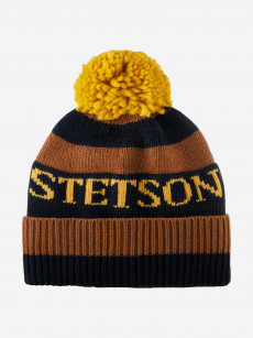 Шапка с помпоном STETSON 8599380 BEANIE POMPOM (синий), Синий