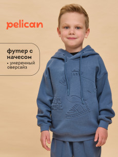 Толстовка, худи для мальчиков Pelican, Синий