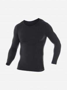 Футболка мужская длинный рукав Brubeck Comfort Wool, Черный