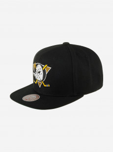 Бейсболка с прямым козырьком MITCHELL NESS HHSS6743-ADUYYPPPBLCK Anaheim Ducks NHL (черный), Черный