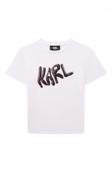 Хлопковая футболка Karl Lagerfeld Kids