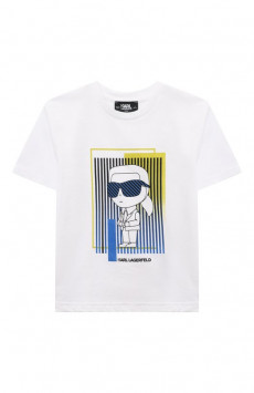 Хлопковая футболка Karl Lagerfeld Kids