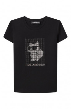 Хлопковая футболка Karl Lagerfeld Kids