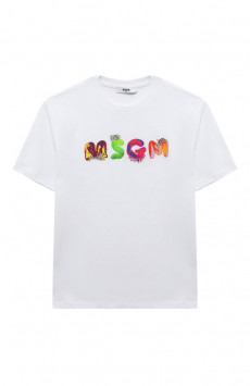 Хлопковая футболка MSGM kids