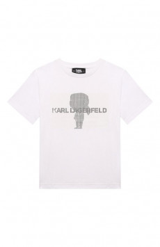 Хлопковая футболка Karl Lagerfeld Kids