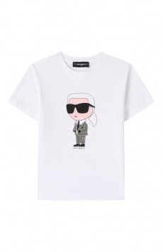 Хлопковая футболка Karl Lagerfeld Kids