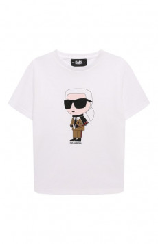 Хлопковая футболка Karl Lagerfeld Kids