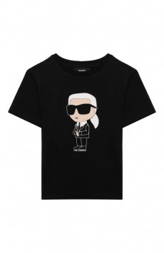 Хлопковая футболка Karl Lagerfeld Kids