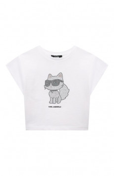 Хлопковая футболка Karl Lagerfeld Kids