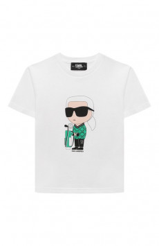 Хлопковая футболка Karl Lagerfeld Kids