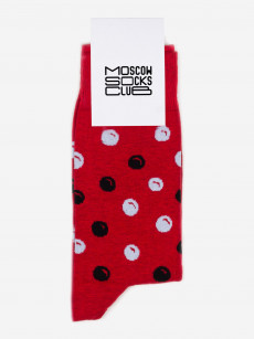 Носки с рисунками Moscowsocksclub, Узоры, Горошины красные, Красный