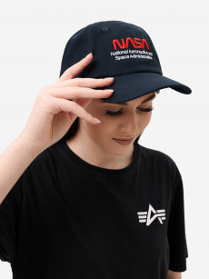 Бейсболка NASA Worm Logo Alpha Industries, Синий