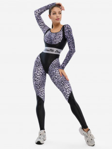 Комбинезон женский спортивный Bona Fide: Aerobica Jumpsuit "Snow Leo ", Черный