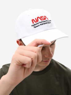 Бейсболка NASA Worm Logo Alpha Industries, Белый