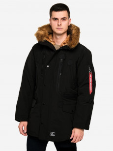 Парка утеплённая пуховая мужская N-3B Alpine Gen II Alpha Industries, Черный