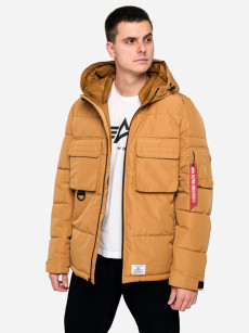 Куртка мужская зимняя Hooded Puffer Alpha Industries, Оранжевый