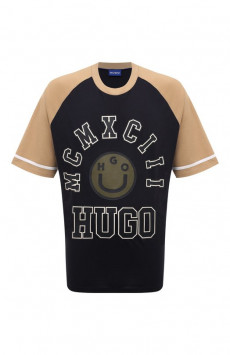 Хлопковая футболка HUGO Blue