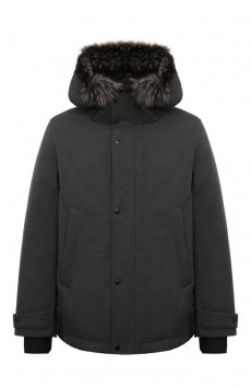 Пуховик с отделкой из песца Yves Salomon