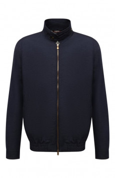 Бомбер из шерсти и льна Brunello Cucinelli