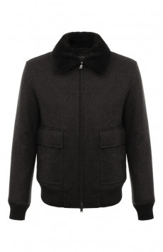 Бомбер с воротником из нутрии MVST