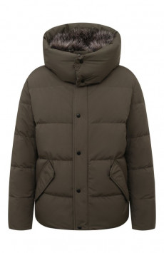 Пуховик с отделкой из песца Yves Salomon